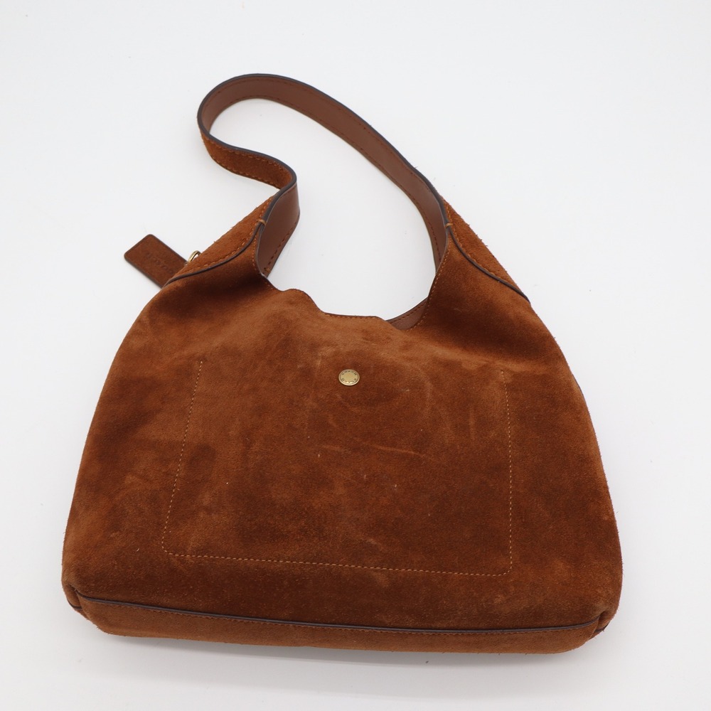 Coach Brown Suede Hobo Shoulder Bag Gold Hardware IMB0032 - Picture 4 of 9